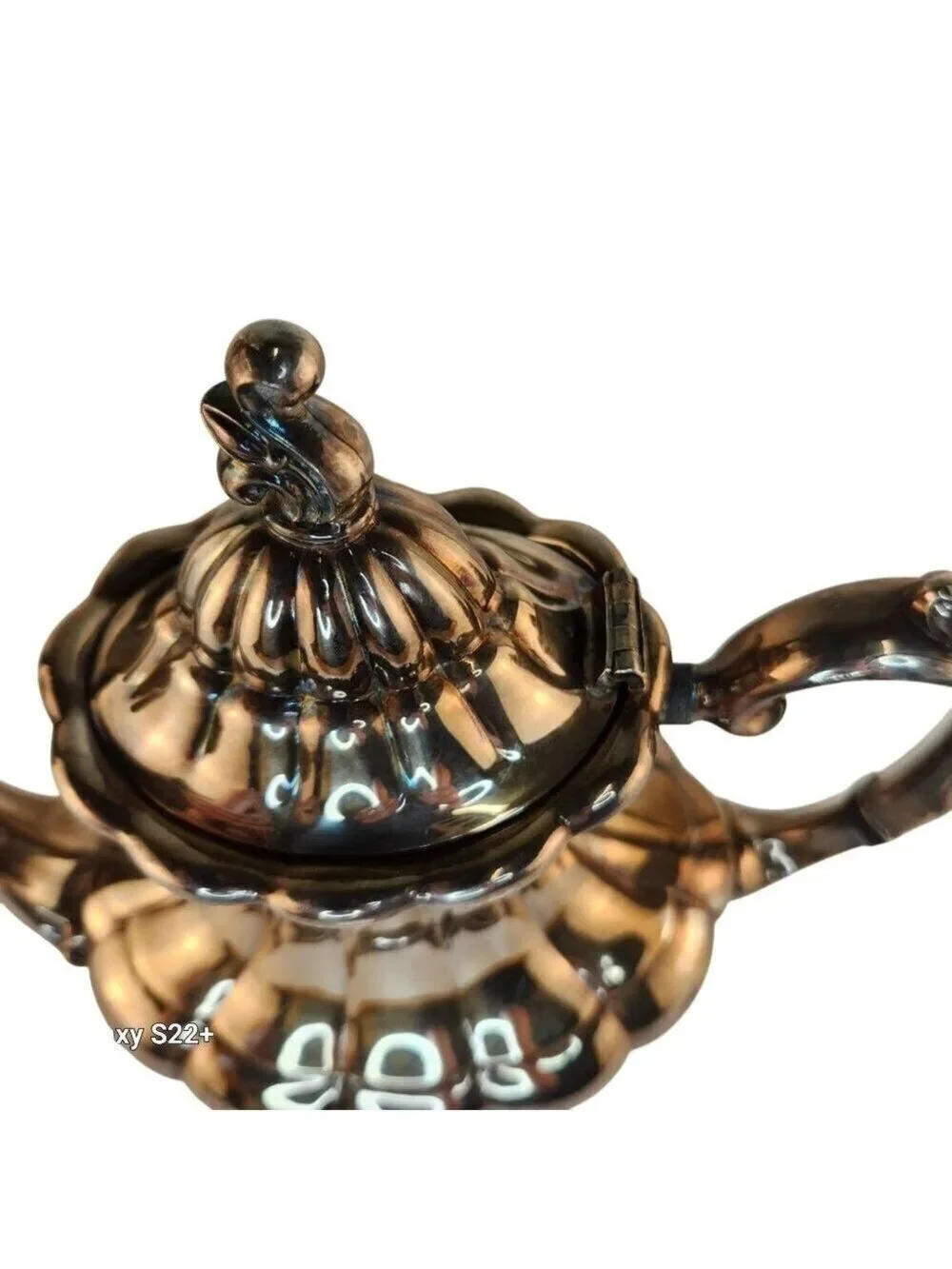 Vintage Reed and Barton 7050 Holiday Silver Plated Teapot Victorian Style Footed